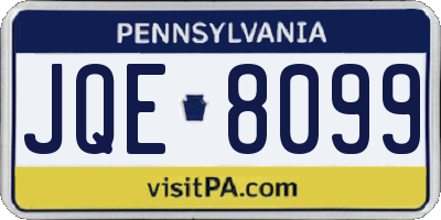 PA license plate JQE8099