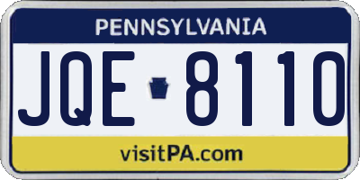 PA license plate JQE8110