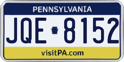 PA license plate JQE8152