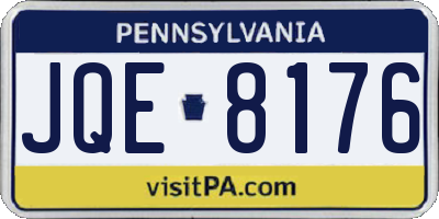 PA license plate JQE8176