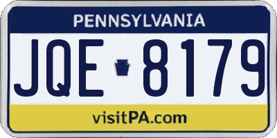 PA license plate JQE8179
