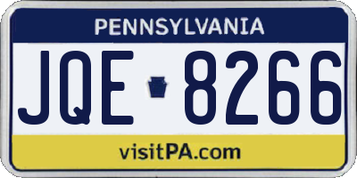 PA license plate JQE8266