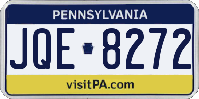 PA license plate JQE8272