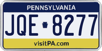 PA license plate JQE8277