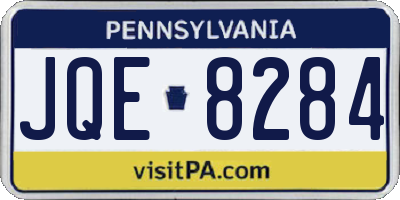 PA license plate JQE8284