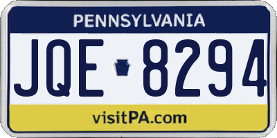 PA license plate JQE8294