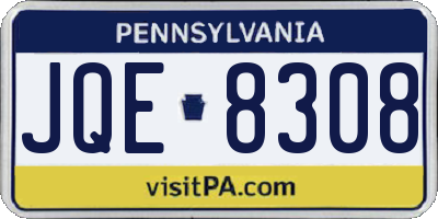 PA license plate JQE8308