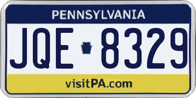 PA license plate JQE8329