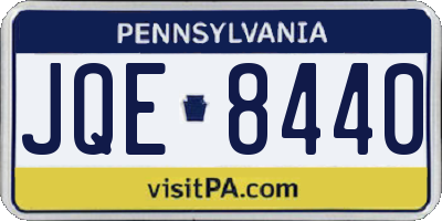 PA license plate JQE8440