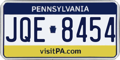 PA license plate JQE8454