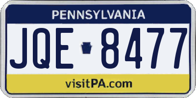 PA license plate JQE8477
