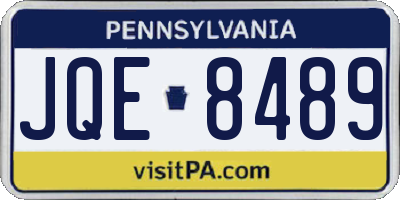 PA license plate JQE8489