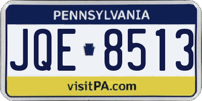 PA license plate JQE8513