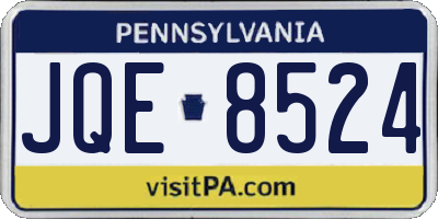 PA license plate JQE8524