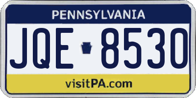 PA license plate JQE8530
