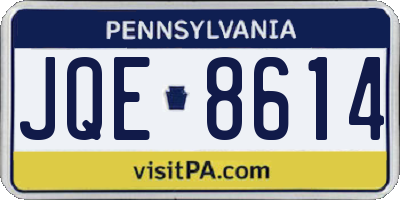 PA license plate JQE8614