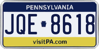 PA license plate JQE8618