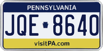 PA license plate JQE8640