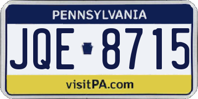 PA license plate JQE8715