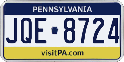 PA license plate JQE8724
