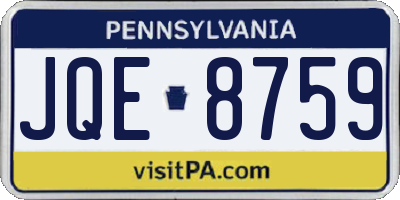 PA license plate JQE8759