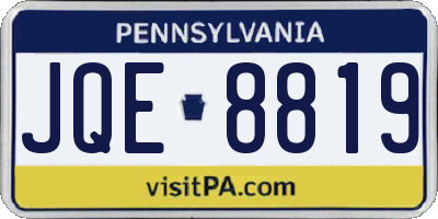 PA license plate JQE8819