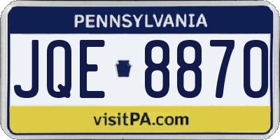 PA license plate JQE8870
