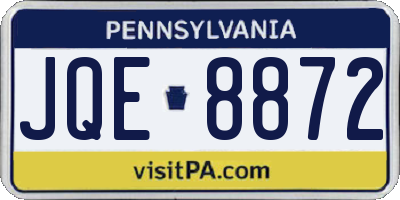 PA license plate JQE8872