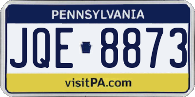 PA license plate JQE8873
