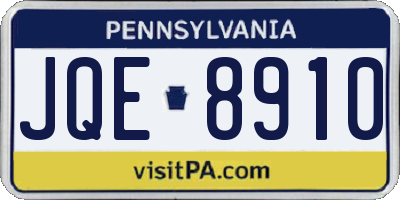 PA license plate JQE8910