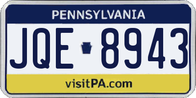 PA license plate JQE8943