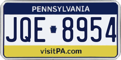 PA license plate JQE8954