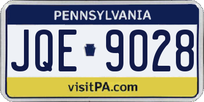PA license plate JQE9028