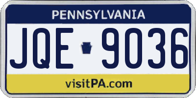 PA license plate JQE9036