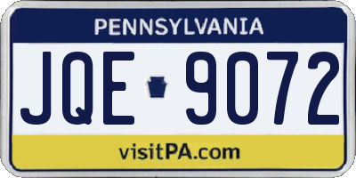 PA license plate JQE9072