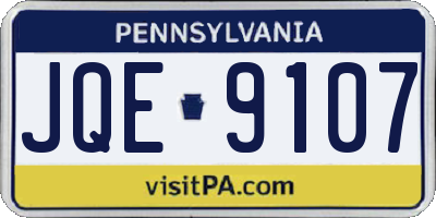PA license plate JQE9107