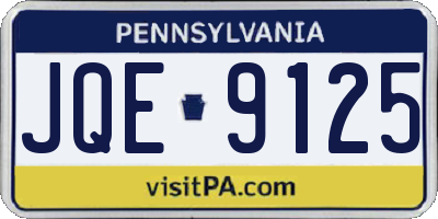 PA license plate JQE9125
