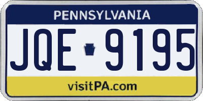 PA license plate JQE9195