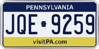 PA license plate JQE9259