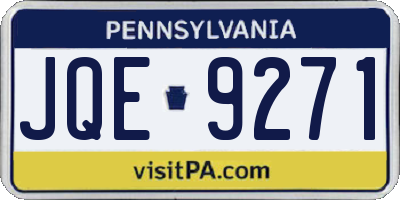PA license plate JQE9271