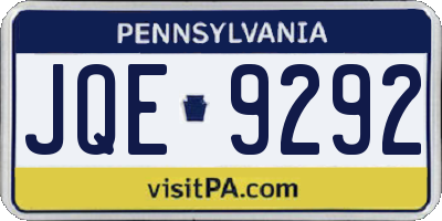 PA license plate JQE9292