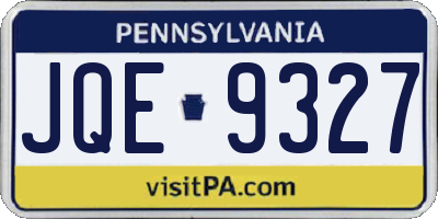 PA license plate JQE9327