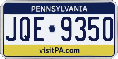 PA license plate JQE9350