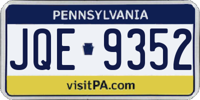 PA license plate JQE9352