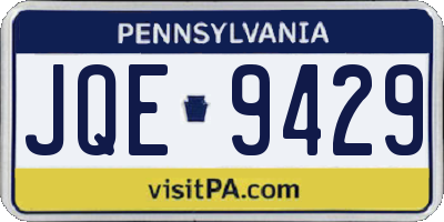 PA license plate JQE9429