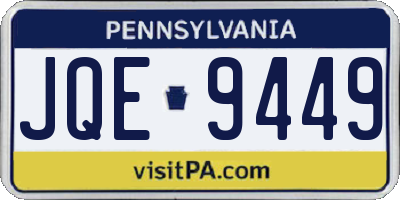 PA license plate JQE9449