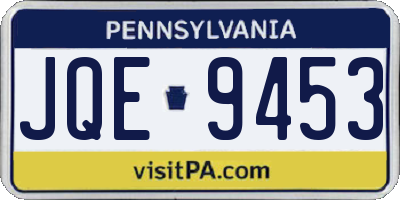 PA license plate JQE9453