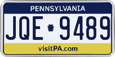 PA license plate JQE9489