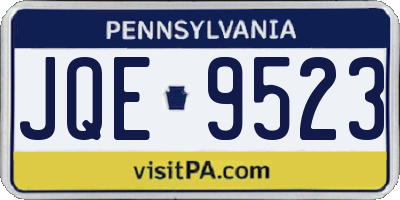 PA license plate JQE9523
