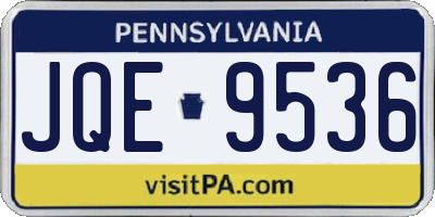 PA license plate JQE9536